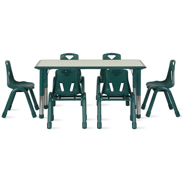 Activity Table, Adjustable, Rectangular, (23.75" x 47.25" x 23.75") - Green - N/A