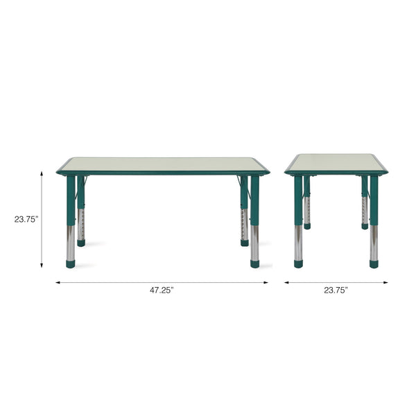 Activity Table, Adjustable, Rectangular, (23.75" x 47.25" x 23.75") - Green - N/A