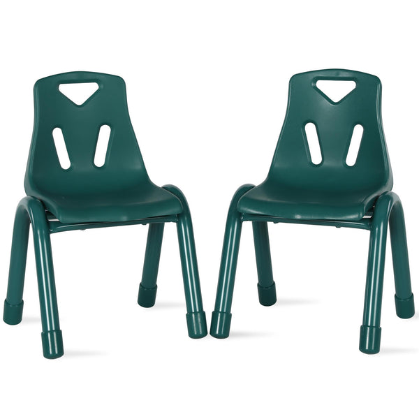 Chairs, Stacking, Set of 2, (22.5" x 15.25" x 14.25") per chair - Green - N/A