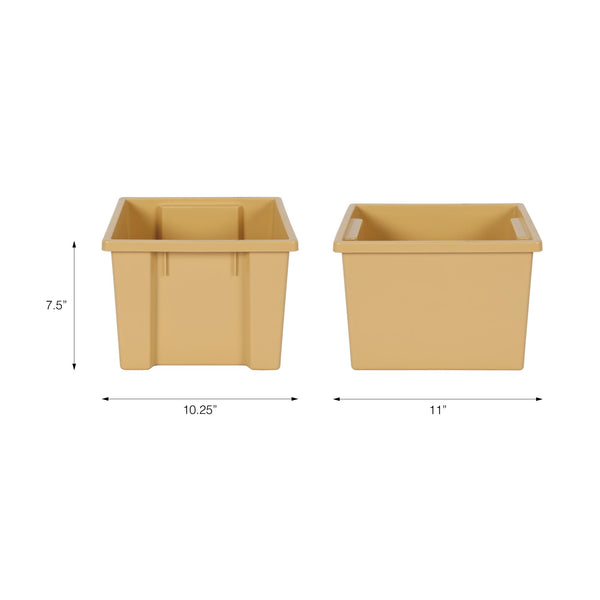 Storage Bin, Large, Polypropylene, Set of 4 (4.5" x 10.3" x 11" ea) - Natural - N/A