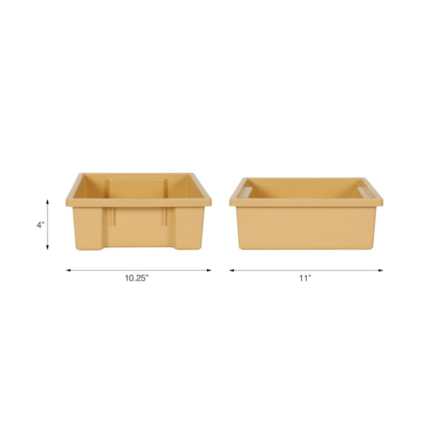 Storage Bin, Small, Polypropylene, Set of 4 (4" x 10.3" x 11" ea) - Natural - N/A