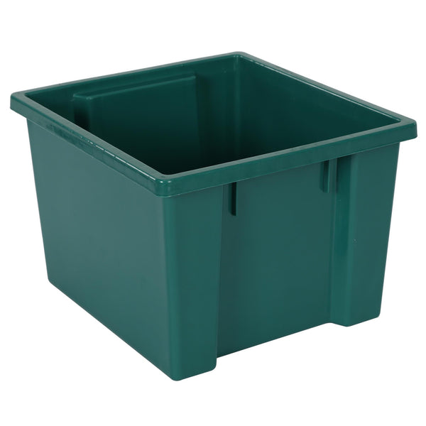 Storage Bin, Large, Polypropylene, Set of 4 (4.5" x 10.3" x 11" ea) - Green - N/A