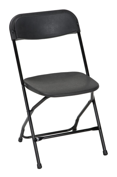 Banquet Resin Stacking Folding Chair - Black - 8-Pack