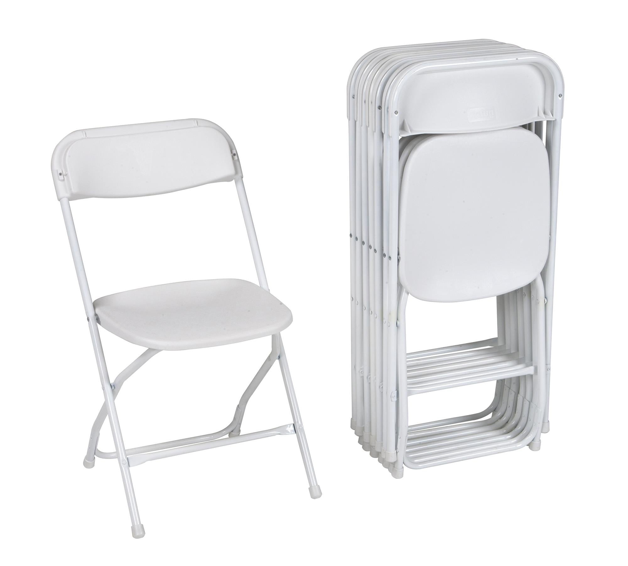 ZOWN Classic Banquet Resin Stacking Folding Chair - White - 8-Pack